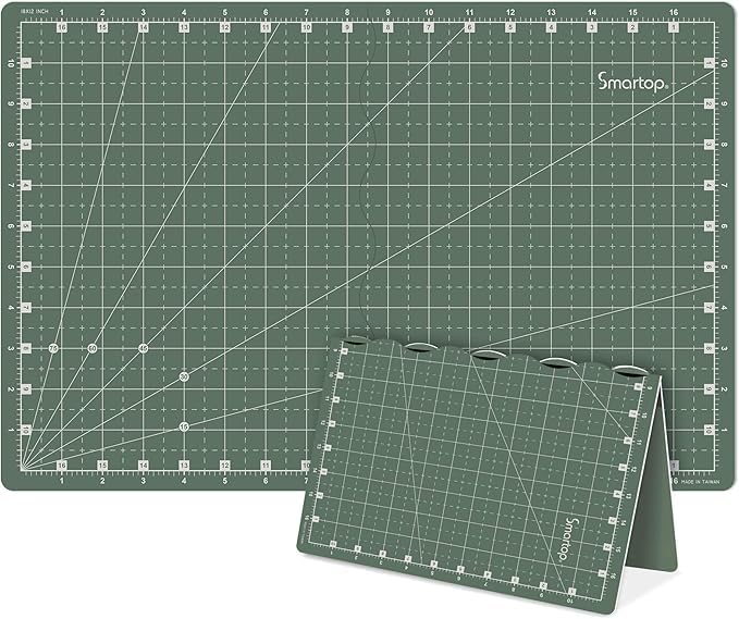 18"x12" Self Healing 3 Layer Folding Cutting Mat, Non-slip Non-reflective, Great for Crafts, Quilting, Sewing, Scrapbooking Molandi Green (Molandi Green)