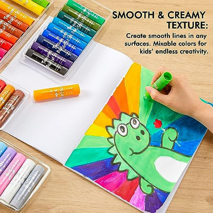 Tempera Paint Sticks, 40 Colors Solid Tempera Paint for Kids, Super Quick Drying, Works Great on Paper Wood Glass Ceramic Canvas (Pack of 2) - color: Multi