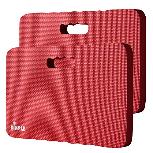 Dimple Kneeling Pad, High Density Thick Foam Comfort Kneeling Mats for Gardening, Yoga Exercise, Garden Cushions, Knee Pads - color: Red, size: 2 Pack