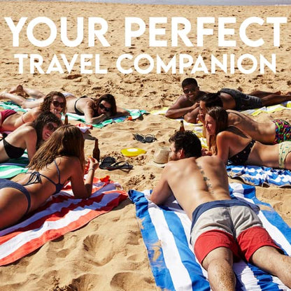 Dock & Bay Beach Towel - Quick Dry, Sand Free - Compact, Lightweight - 100% Recycled - Includes Bag - Cabana - Waikiki Coral Red - Large (160x90cm, 63x35) | Sand-Resistant, Includes Travel Bag, Lightweight & Compact, 100% Recycled DryQ Fabric, Large (160x