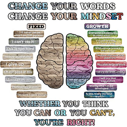 Pajean 38 Pcs Growth Mindset Posters Bulletin Board Set Classroom Decor