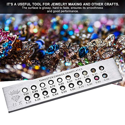 Jewelry Wire Drawplate, 4 Round Holes Wire Drawing Board Metal Drawplate Jewelry Tools Decorations Accessory(C)