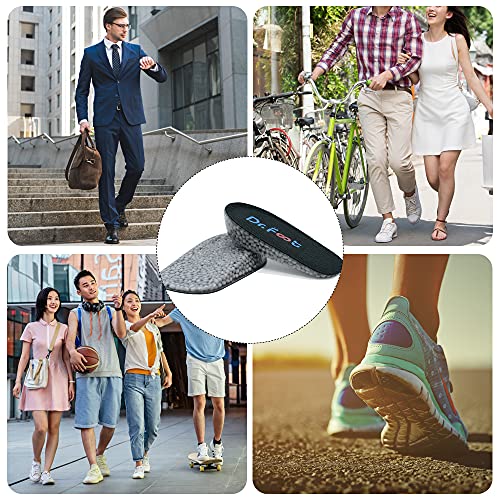 Dr.Foot Height Increase Insoles, Heel Cushion Inserts, Heel Lift Inserts for Leg Length Discrepancies - color: Black, size: Small (1" Height)