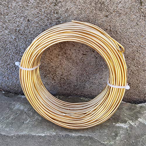 INSPIRELLE 12 Gauge KC Gold Aluminum Craft Wire Bendable Metal Wire | 98 Feet for Jewelry Craft Making - color: KC Gold, size: 12 Guage (2.0mm)
