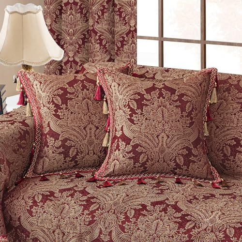 Loom and Mill Luxury Throw Pillow Cover 20 x 20 Inches 1 Piece, Wine Red - color: Wine Red