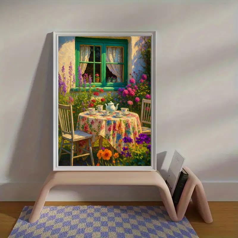 Canrichshop Paint by Numbers Kit for Adults-Garden Paint by Number,DIY Acrylic Oil Painting Beginners Unframed,Adult Paint by Number on Canvas for Decor 16x20inch
