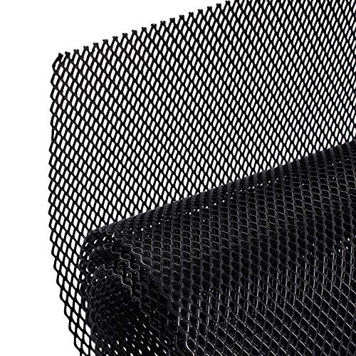 AggAuto Universal 40"x13" Car Grill Mesh 4x8mm Rhombic Hole Black | Aluminum Alloy Automotive Grille Insert Bumper, One of the Most Multifunctional Shape Grids 100x33cm - size: 4x8mm Rhombus - Black