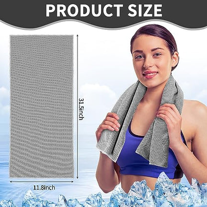 Honoson Cooling Towel Bulk - color: Gray Series Color, size: 32"x12"