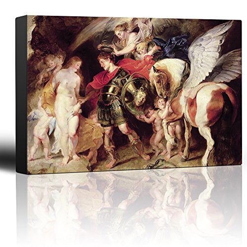 wall26 - Oil Painting of Perseus and Andromeda by Peter Paul Rubens - Baroque Style - Angels, Pegasus, Catholic - Canvas Art Home Art - 12x18 inches - color: 10. Perseus and Andromeda, size: 18"L x 12"W