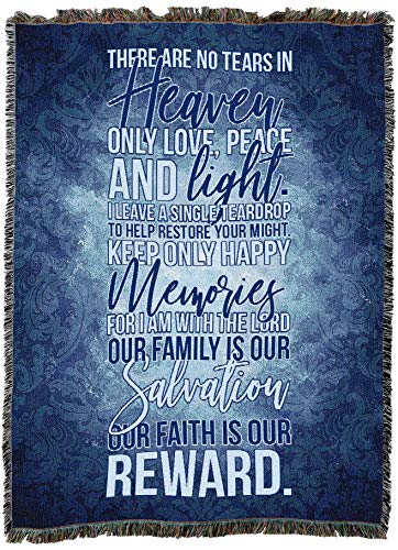 Pure Country Weavers There are No Tears in Heaven - Sympathy Bereavement Gift Tapestry Throw Woven from Cotton - Made in the USA (72x54) - color: No Tears, size: 72" x 54"