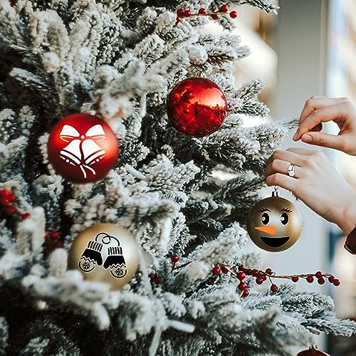 80 Pcs 4 x 4 Inch Christmas Stencils for Painting on Wood, Reusable Merry Christmas Ornament Snowflakes Holiday Stencils DIY Craft Template Set for Wall Rock Home Decor - style: Christmas