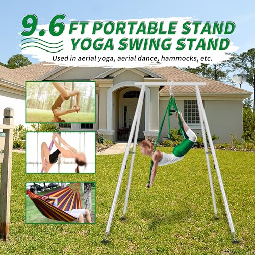 KUAFU 9.6 FT Portable Stand Yoga Swing Stand 551 LBS Aerial Yoga Frame Yoga