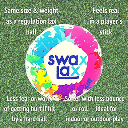 SWAX LAX Lacrosse Training Ball - Indoor Outdoor Practice Less Bounce & Rebounds - color: Multicolor
