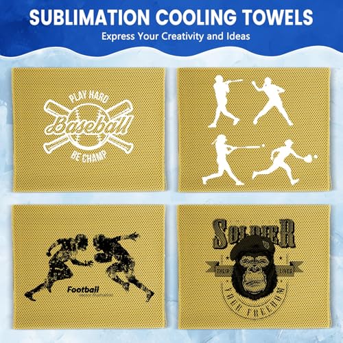Hosuly 150 Pack Cooling Towels Bulk 40 x 12 Inch Large Chilly Breathable Sweat Sports Cold Towels Sublimation Microfiber Ice Neck Rag for Hot Weather Workout Gym Team Gift (Yellow) - color: Yellow
