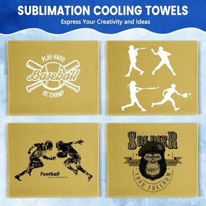 Hosuly 150 Pack Cooling Towels Bulk 40 x 12 Inch Large Chilly Breathable Sweat Sports Cold Towels Sublimation Microfiber Ice Neck Rag for Hot Weather Workout Gym Team Gift (Yellow) - color: Yellow