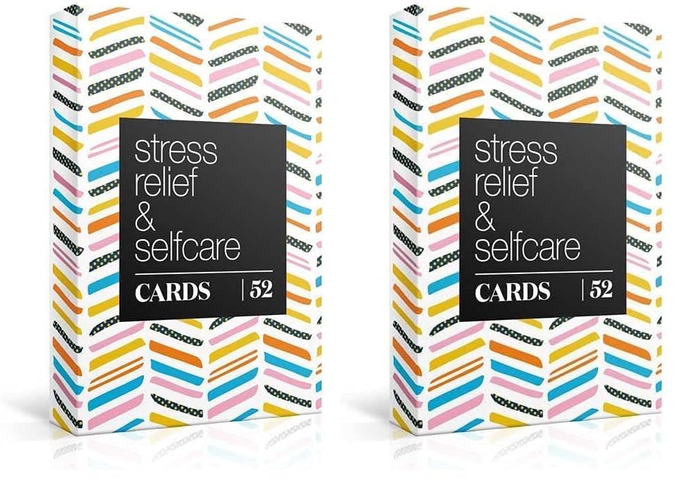 Allura & Arcia 52 Stress Less & Self Care Cards - Mindfulness & Meditation Exercises - Anxiety Relief & Relaxation (Pack of 2) - size: Large (Pack of 2)