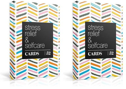Allura & Arcia 52 Stress Less & Self Care Cards - Mindfulness & Meditation Exercises - Anxiety Relief & Relaxation (Pack of 2) - size: Large (Pack of 2)