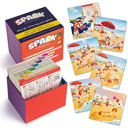 SPARK INNOVATIONS Sequencing and Storytelling Cards, Speech Therapy Game, Special Education Materials, Sentence Building, Problem Solving, English Language Learners (Sequence Cards 1 and 2 Combo) - style: Sequence Set 1 and 2 Combo