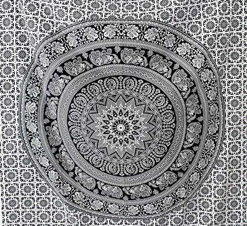 Popular Handicrafts Black and White Hippie tapestries Mandala Tapestry Collage dorm Beach Throw Wall Art Bohemian tapestryWall Hanging Boho tapestries Bedspread (Full (215cmsx230cms), Black & White) - color: Black and White, size: 90.6"L x 84.7"W