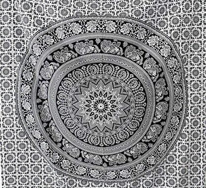 Popular Handicrafts Black and White Hippie tapestries Mandala Tapestry Collage dorm Beach Throw Wall Art Bohemian tapestryWall Hanging Boho tapestries Bedspread (Full (215cmsx230cms), Black & White) - color: Black and White, size: 90.6"L x 84.7"W