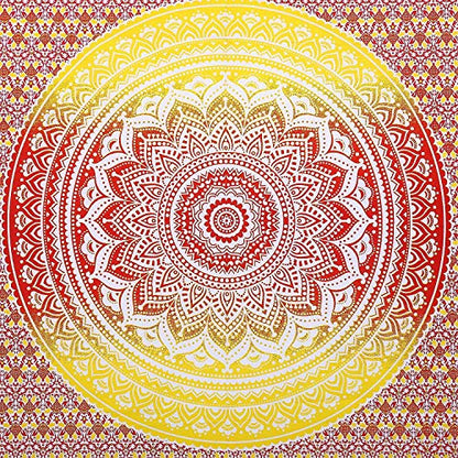 Popular Handicrafts Tapestry Wall Hanging Hippie Ombre Mandala Bohemian Hippy Psychedelic Design Indian Tapestries Bedspread 30 x 40 Inches (76 x 101 cms), Fire - color: Fire, size: 40"L x 30"W