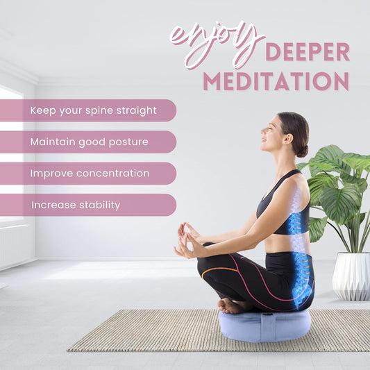 Yes4All Meditation Cushion, Floor Pillow Foam Zafu Buckwheat, Mandala Pattern Yoga Meditation Bolster Pillows, Floor Cushions - color: Violet - Upgraded