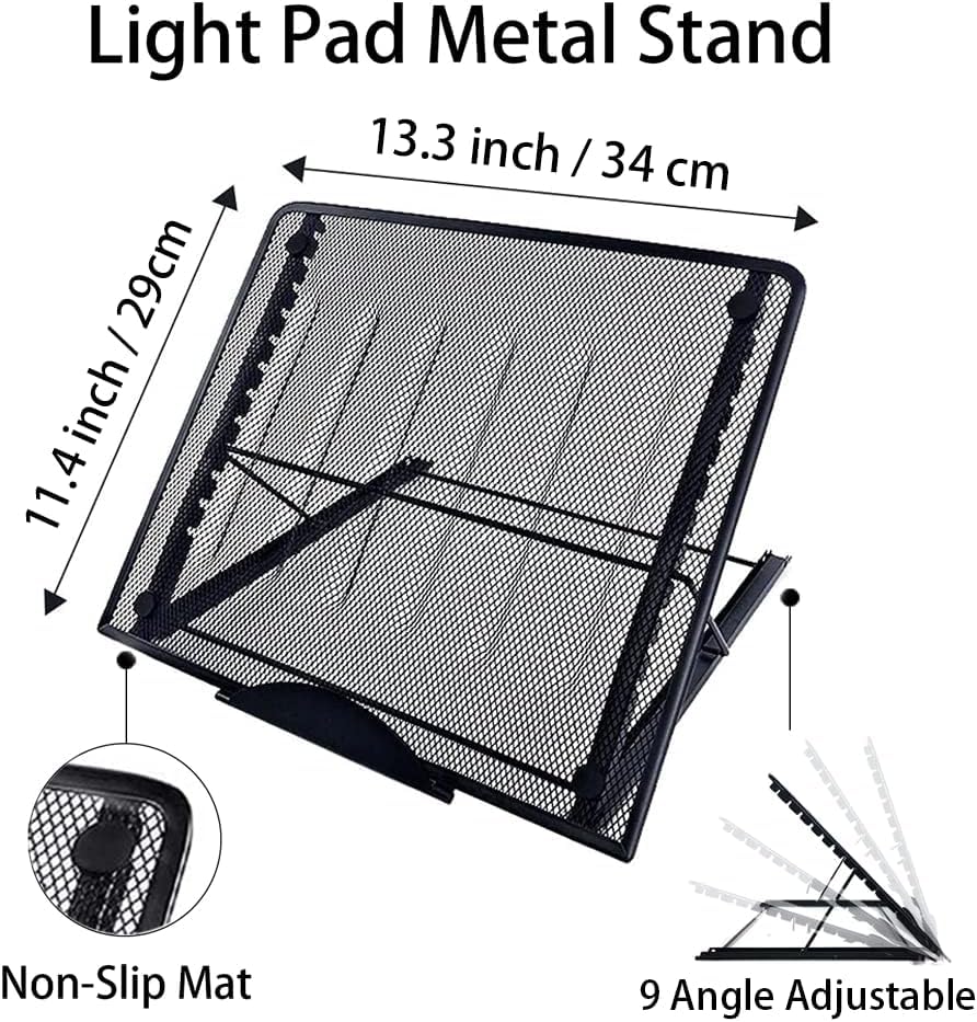 A3s Light Pad Kit with Metal Stand, Diamond Art Light Board | USB Powered Light Pad Kit fits Diamond Painting, Tracing, Sketching - size: A3S Kits