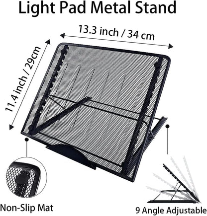 A3s Light Pad Kit with Metal Stand, Diamond Art Light Board | USB Powered Light Pad Kit fits Diamond Painting, Tracing, Sketching - size: A3S Kits