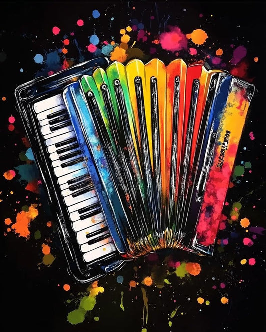 Colorful Graffiti Accordion Paint by Number for Music Room DIY Painting on Canvas with Brushes Acrylic Paints Graffiti Style Decor Paint by Numbers for Adults Beginners 16x20 Inch（Without Frame） - color: Artwork 10, size: 16''x20''(without frame)
