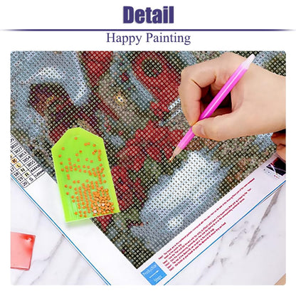 Christmas House Diamond Painting Kits for Adults, 5D Light Diamond Art Painting by Numbers Kits, DIY Winter Diamond Dots Art Kits Full Round Drill Christmas House Diamond Paintings for Decor12x12 inch