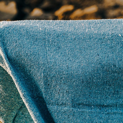 Open Road Goods Solid Color Mexican Yoga Blanket – Large Handwoven Throw for Yoga, Beach, Camping or Home – Soft and Durable Cotton Blend - color: Aqua Blanket