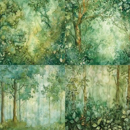 Scrapbook Paper Pad & Scrapbooking Supplies - Single Sided Junk Journal Kit, 160gsm Craft Paper for Photo Albums, Picture Art Collage, 6x6 Inch, 24 Sheets (Woodland) - color: Woodland