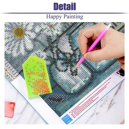 BOHADIY Daisy Diamond Painting Kits for Adults Diamond Art Kits for Adults Beginner, Inspirational DIY Full Drill Diamond Dots Paintings with Diamonds 5D Gem Art and Crafts Home Wall Decor Bottle