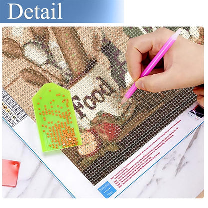 JFYHAB Kitchen Diamond Art Kits for Adults, Food Diamond Painting Kits for Adults Beginners, DIY 5D Diamond Painting with Round Gem Art Kits for Adults for Gift Home Wall Decor 12x16 Inch