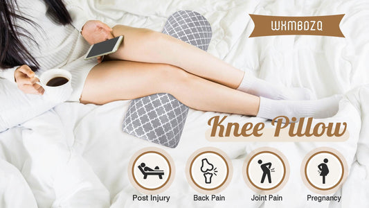 Knee Pillow for Back Sleeping – Half Moon Bolster Pillow for Under Knee While Sleeping Support, Leg & Back Pain Relief (21.5x9x5 Inches) - color: Brown