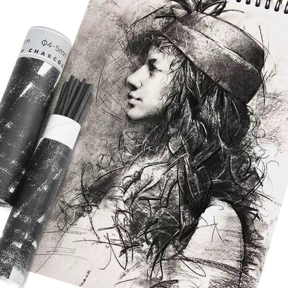 25PCS/Tube Willow Charcoal Sticks - Natural Willow Charcoal for Artists, Beginners, or Students of All Skill Levels - Perfect for Drawing and Sketching, Approx. 7-9mm Dia - style: 7-9mm