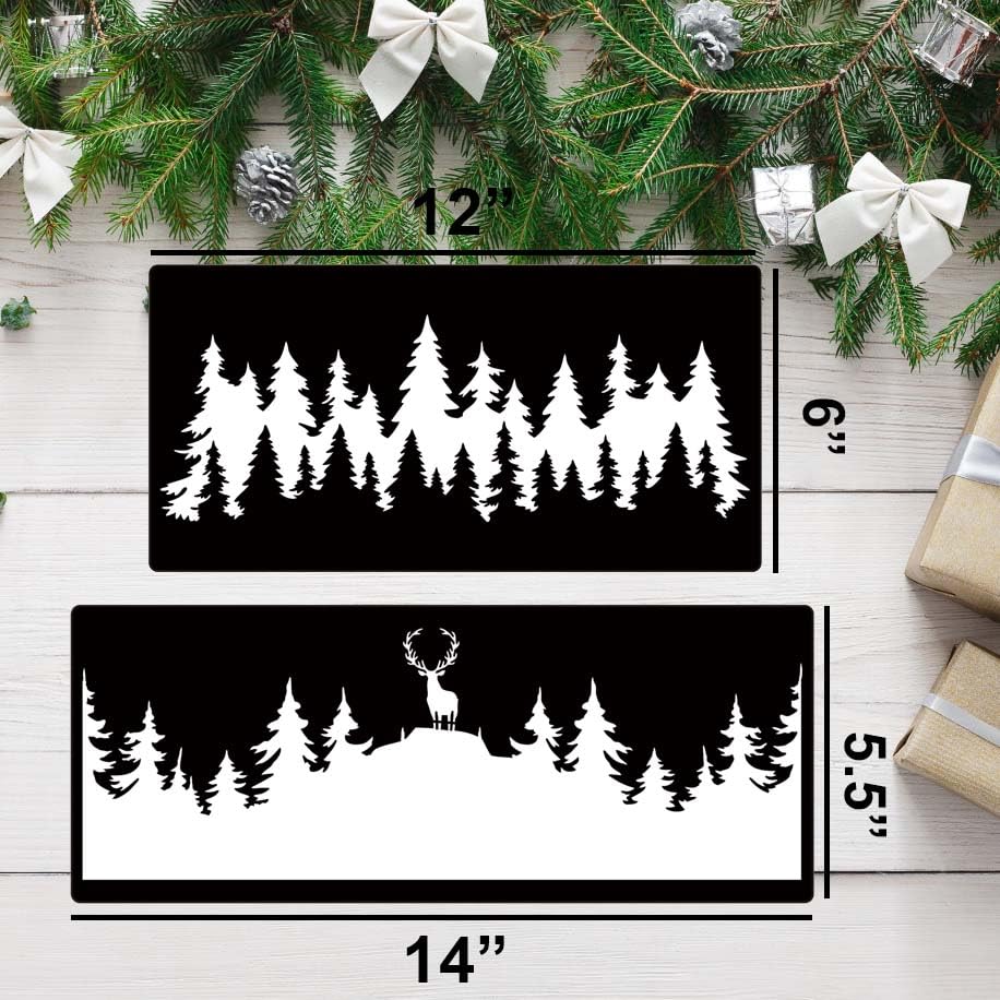 Pine Tree Stencil Tree Stencils for Painting | Reusable Wood Burning Stencils Forest Drawing Templates for Painting on Wood Wall Fabric Furniture - style: Pine Tree