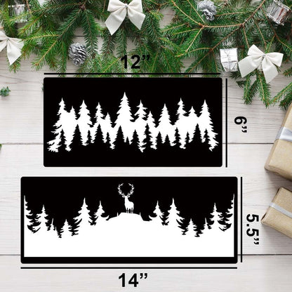 Pine Tree Stencil Tree Stencils for Painting | Reusable Wood Burning Stencils Forest Drawing Templates for Painting on Wood Wall Fabric Furniture - style: Pine Tree