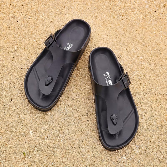 Women Arch Support Flip Flops – Adjustable - color: Black, size: 9