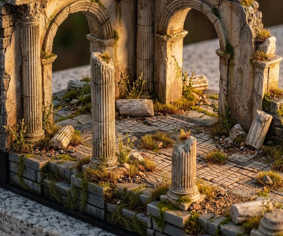 Kai Dream Miniature Static Grass and Stone Bush Clusters for Diorama, Train Landscape, Railroad Scenery, Wargaming (Autumn Yellow) - color: Autumn Yellow