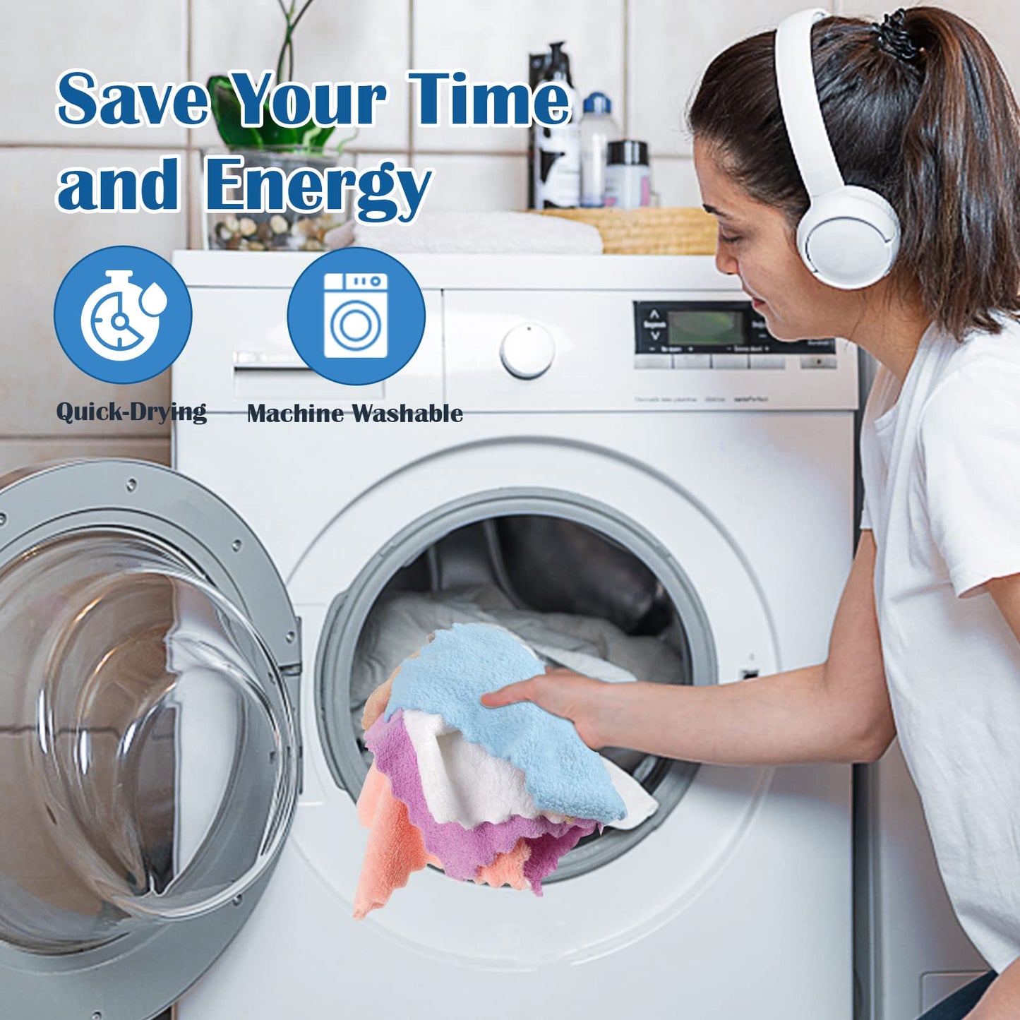 Orighty Makeup Remover Cloths, 24 Pack Microfiber Face Towels, 7 x 7 Inch - size: Pack of 24 (7 x 7 in)