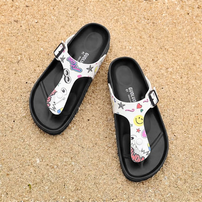 Women Arch Support Flip Flops – Adjustable - color: Animal Prints, size: 5