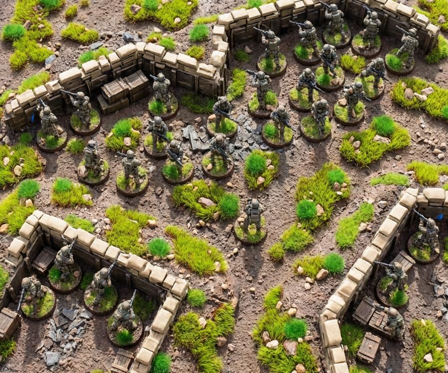 Kai Dream Miniature Static Grass and Stone Bush Clusters for Diorama, Train Landscape, Railroad Scenery, Wargaming (Spring Green) - color: Spring Green