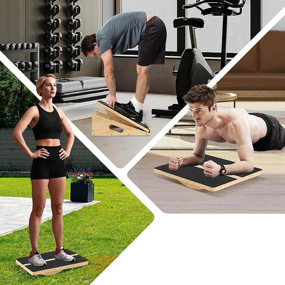 Yes4All Professional Incline Board, Slant Board Calf Stretching, Squat Wedge and Anti-Slip Surface, Portable Side Handle - color: A. Yellow