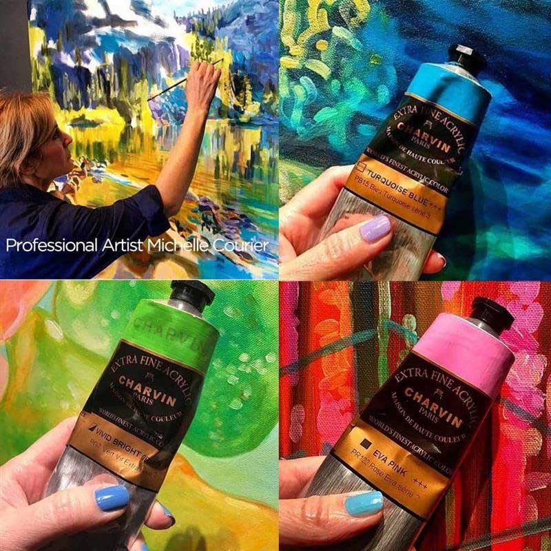 Charvin Extra Fine Professional Acrylic Paint - Primary Cyan, 150ml Tube, Triple-Milled, Lightfast Pigments, Open Stock Artist Acrylic Paints in Nature-Inspired Hues - color: Primary Cyan, size: 5.07 Fl Oz (Pack of 1)
