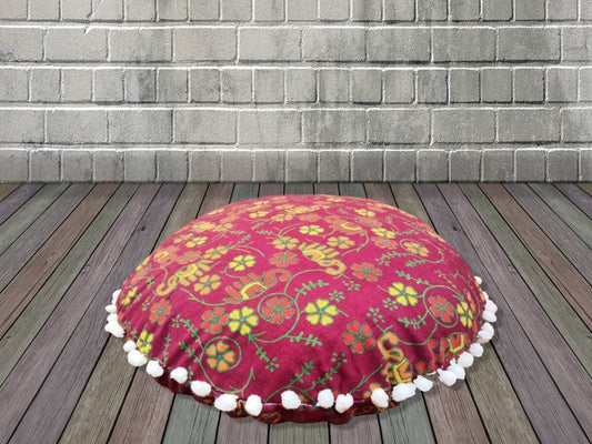 18 Inch Floor Pillow Case “Cover Only” Mediation Cushion Cover Pouf Cover for Home Decorations Sofa Couch Bed Chair Living Room Throw Pillow Covers Round Cushion Cases (Without Filler) - color: Poufmdc37, size: 18" x 18" (Pack of 1)