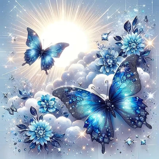 WCHUIMM Diamond Painting Kits for Adults, Butterfly Flower 5D Diamond Art Kits for Beginner DIY Full Drill Diamond Dots Crystal Craft Kits for Home Wall Decor Gifts(12X12 Inch/Butterfly) - color: 26-14 Butterfly