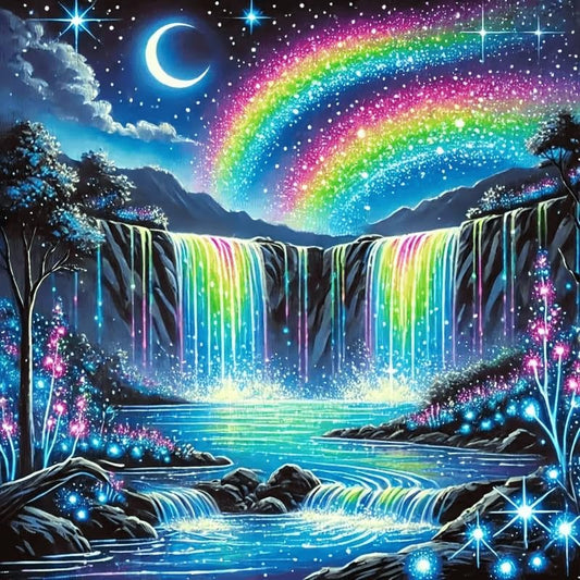Landscape Waterfall Diamond Art Kits for Adults, Diamond Painting 12x12 in | Full Drill Waterfall Diamond Painting Kits For Adults, Diy Round Paint By Diamonds For Home Decor Gifts 12x12 Inch - color: Waterfall-B