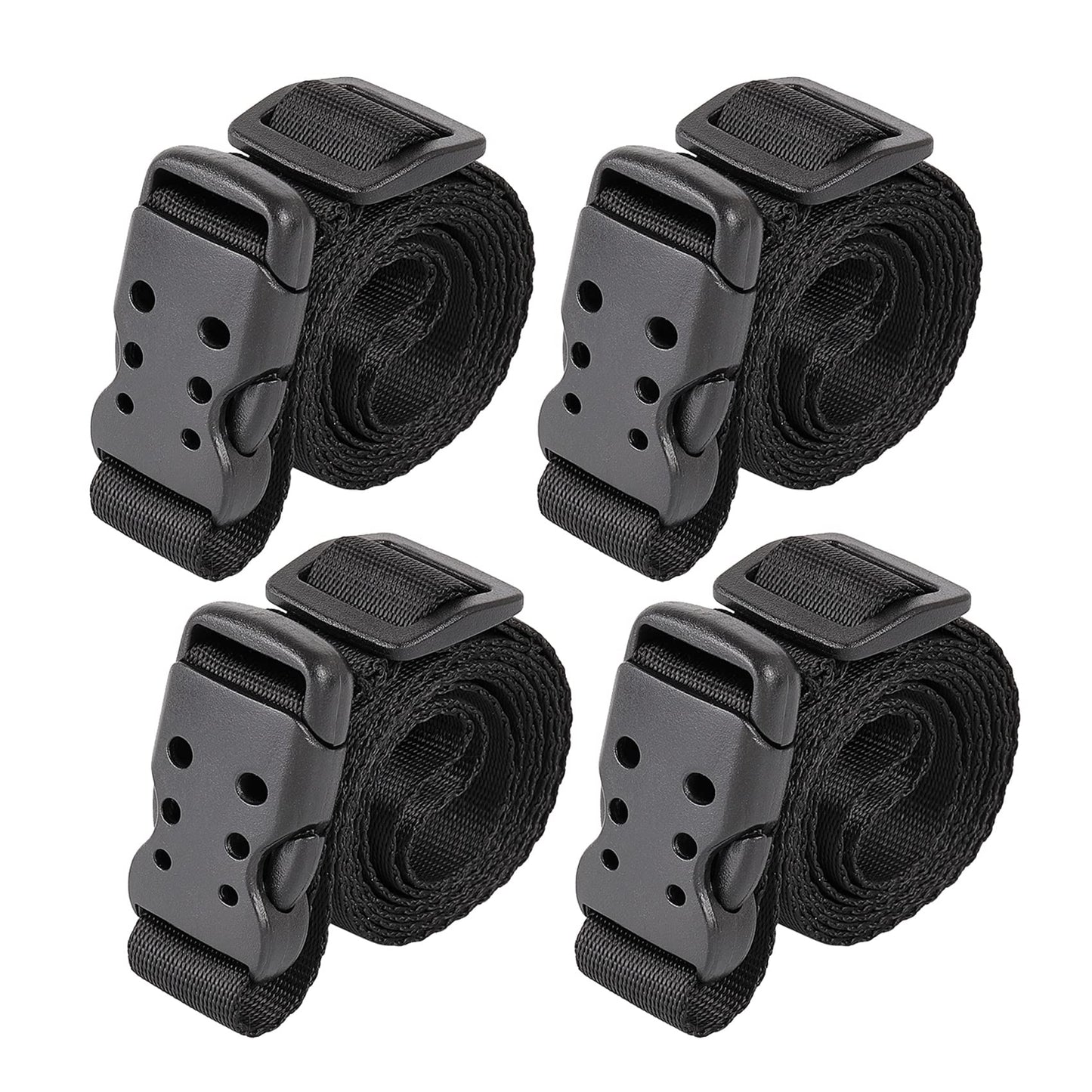 Ayaport Utility Straps with Buckle 40" Quick-Release Adjustable Nylon Straps Black 4 Pack - size: 0.75"x40"