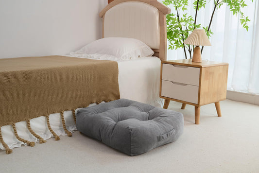 Floor Pillow for Adults, Large Sitting & Meditation Cushion - color: Dark Gray, Square